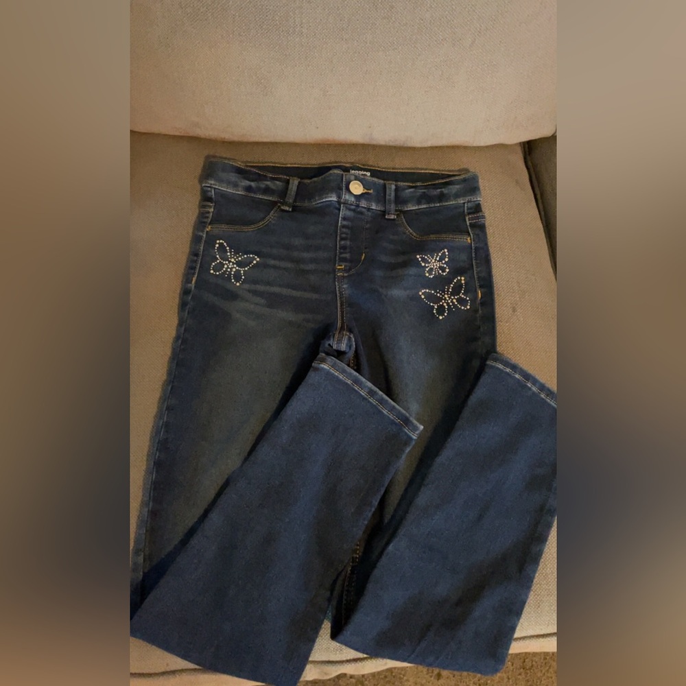 Kids jeggings with Butterfly Accents